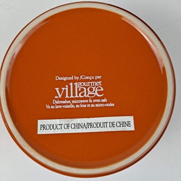 Gourmet du Village Bistro Collection Brie Baker Orange/Brown EUC In Original Box - Picture 8 of 12